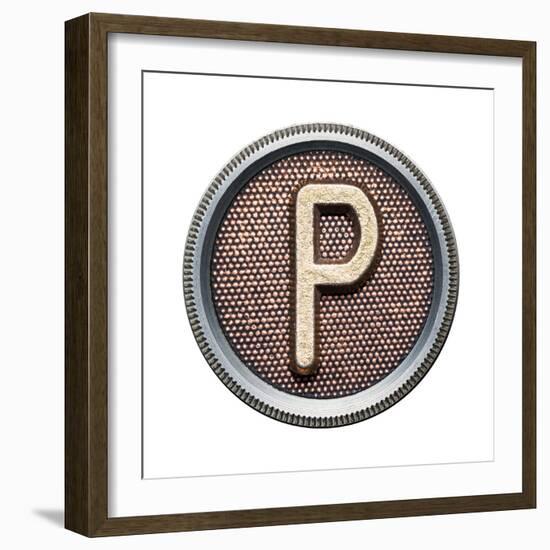 Metal Button Alphabet Letter-donatas1205-Framed Premium Giclee Print