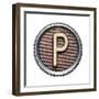 Metal Button Alphabet Letter-donatas1205-Framed Premium Giclee Print