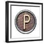 Metal Button Alphabet Letter-donatas1205-Framed Premium Giclee Print