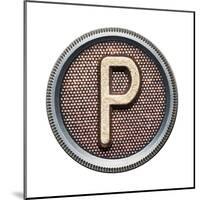 Metal Button Alphabet Letter-donatas1205-Mounted Art Print