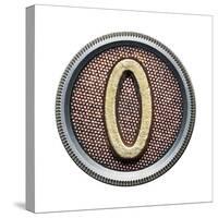 Metal Button Alphabet Letter-donatas1205-Stretched Canvas