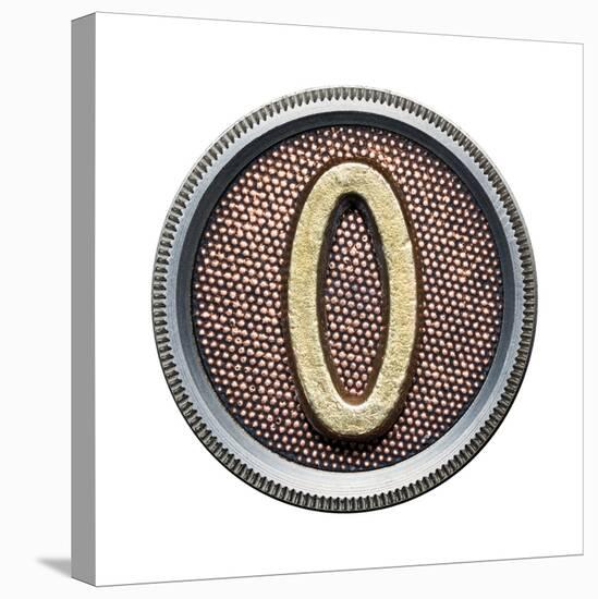 Metal Button Alphabet Letter-donatas1205-Stretched Canvas