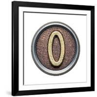 Metal Button Alphabet Letter-donatas1205-Framed Art Print