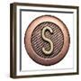 Metal Button Alphabet Letter-donatas1205-Framed Premium Giclee Print