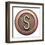 Metal Button Alphabet Letter-donatas1205-Framed Art Print