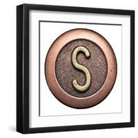 Metal Button Alphabet Letter-donatas1205-Framed Art Print