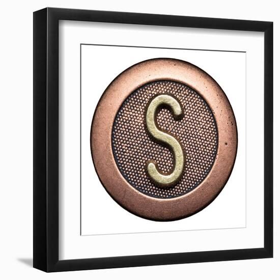 Metal Button Alphabet Letter-donatas1205-Framed Art Print