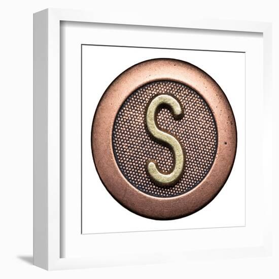 Metal Button Alphabet Letter-donatas1205-Framed Art Print