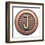 Metal Button Alphabet Letter-donatas1205-Framed Art Print