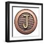 Metal Button Alphabet Letter-donatas1205-Framed Art Print