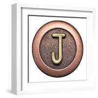 Metal Button Alphabet Letter-donatas1205-Framed Art Print