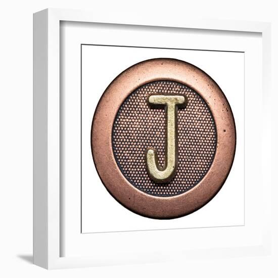 Metal Button Alphabet Letter-donatas1205-Framed Art Print