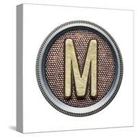 Metal Button Alphabet Letter-donatas1205-Stretched Canvas