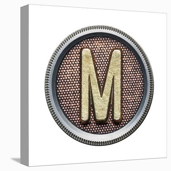 Metal Button Alphabet Letter-donatas1205-Stretched Canvas