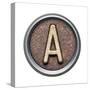 Metal Button Alphabet Letter-donatas1205-Stretched Canvas