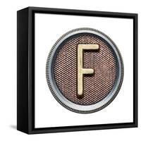 Metal Button Alphabet Letter-donatas1205-Framed Stretched Canvas