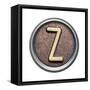 Metal Button Alphabet Letter-donatas1205-Framed Stretched Canvas