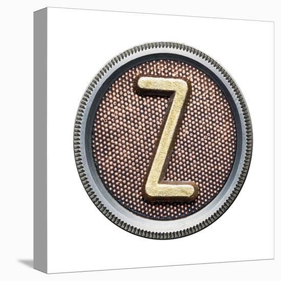 Metal Button Alphabet Letter-donatas1205-Stretched Canvas