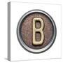 Metal Button Alphabet Letter-donatas1205-Stretched Canvas