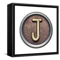 Metal Button Alphabet Letter-donatas1205-Framed Stretched Canvas