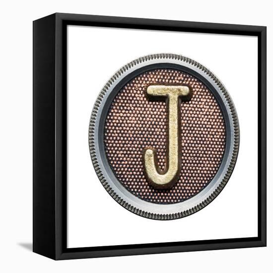 Metal Button Alphabet Letter-donatas1205-Framed Stretched Canvas