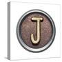 Metal Button Alphabet Letter-donatas1205-Stretched Canvas