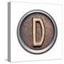 Metal Button Alphabet Letter-donatas1205-Stretched Canvas