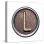 Metal Button Alphabet Letter-donatas1205-Stretched Canvas