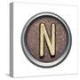 Metal Button Alphabet Letter-donatas1205-Stretched Canvas