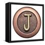 Metal Button Alphabet Letter-donatas1205-Framed Stretched Canvas