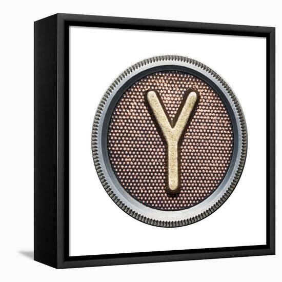 Metal Button Alphabet Letter-donatas1205-Framed Stretched Canvas