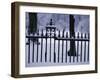 Metal Fence in a Snow Covered Landscape-null-Framed Photographic Print