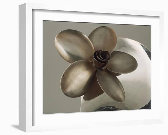 Metal Flower of Hammered Silver Center Piece-Arthur A. Dixon-Framed Giclee Print