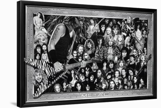 Metal (Heavy Metal Collage) Music Poster Print-null-Framed Poster