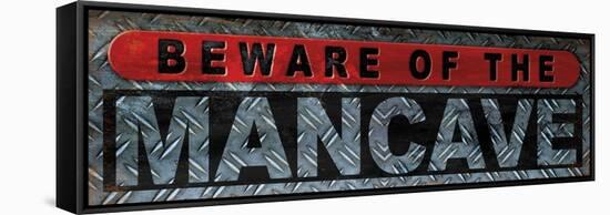 Metal Mancave-Jace Grey-Framed Stretched Canvas