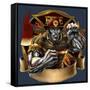 Metal Skin Fire-Fighter-FlyLand Designs-Framed Stretched Canvas