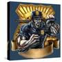 Metal Skin Police Officer-FlyLand Designs-Stretched Canvas