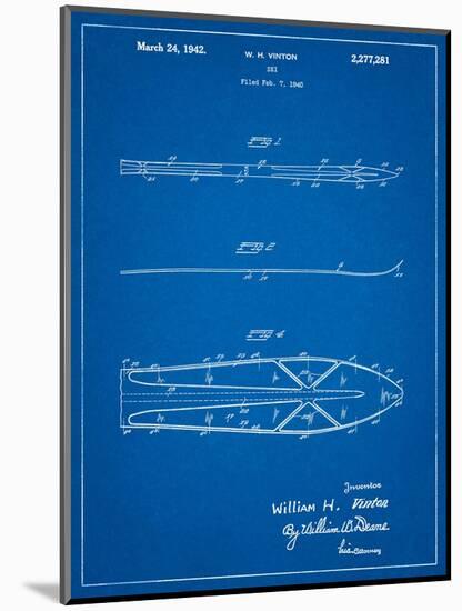 Metal Skis 1940 Patent-Cole Borders-Mounted Art Print