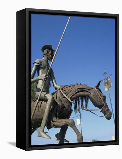 Metal Statue of Don Quixote on His Horse in Caradero, Cuba, West Indies, Caribbean, Central America-Richardson Rolf-Framed Stretched Canvas