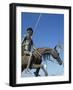 Metal Statue of Don Quixote on His Horse in Caradero, Cuba, West Indies, Caribbean, Central America-Richardson Rolf-Framed Photographic Print