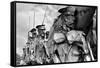 Metal Statue of Soldiers Budapest Hungary-null-Framed Stretched Canvas