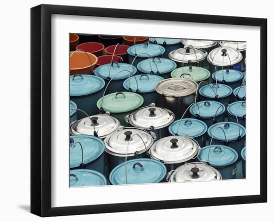 Metallic Buckets, San Juan De Chamula, Mexico-Anthony Asael-Framed Premium Photographic Print