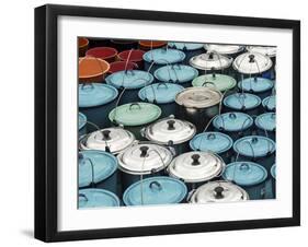 Metallic Buckets, San Juan De Chamula, Mexico-Anthony Asael-Framed Premium Photographic Print