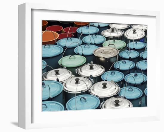 Metallic Buckets, San Juan De Chamula, Mexico-Anthony Asael-Framed Premium Photographic Print