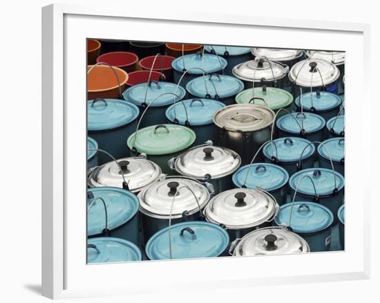 Metallic Buckets, San Juan De Chamula, Mexico-Anthony Asael-Framed Photographic Print
