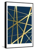 Metallic Lines Navy 1-Urban Epiphany-Framed Stretched Canvas