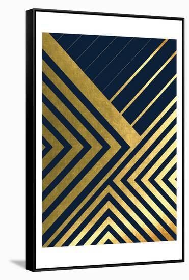 Metallic Lines Navy 2-Urban Epiphany-Framed Stretched Canvas