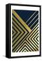 Metallic Lines Navy 2-Urban Epiphany-Framed Stretched Canvas