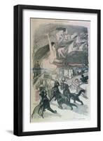 Metamorphosis - Black Cats Transforming Themselves into Witches, Late 19th Century (Colour Litho)-Théophile Alexandre Steinlen-Framed Giclee Print