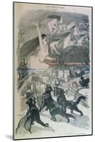 Metamorphosis - Black Cats Transforming Themselves into Witches, Late 19th Century (Colour Litho)-Théophile Alexandre Steinlen-Mounted Giclee Print